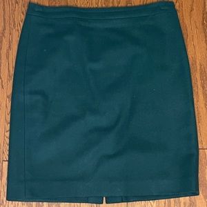 J. Crew Wool Pencil Skirt in Emerald